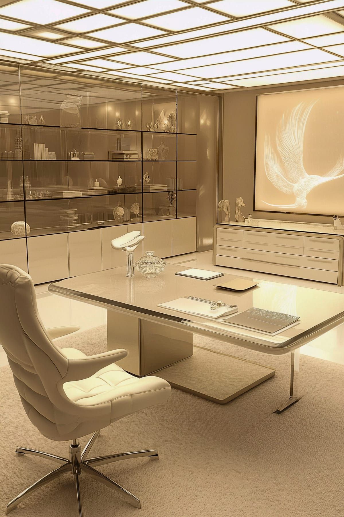 Office floor with acoustic pods, biophilic design and branding built into the architecture