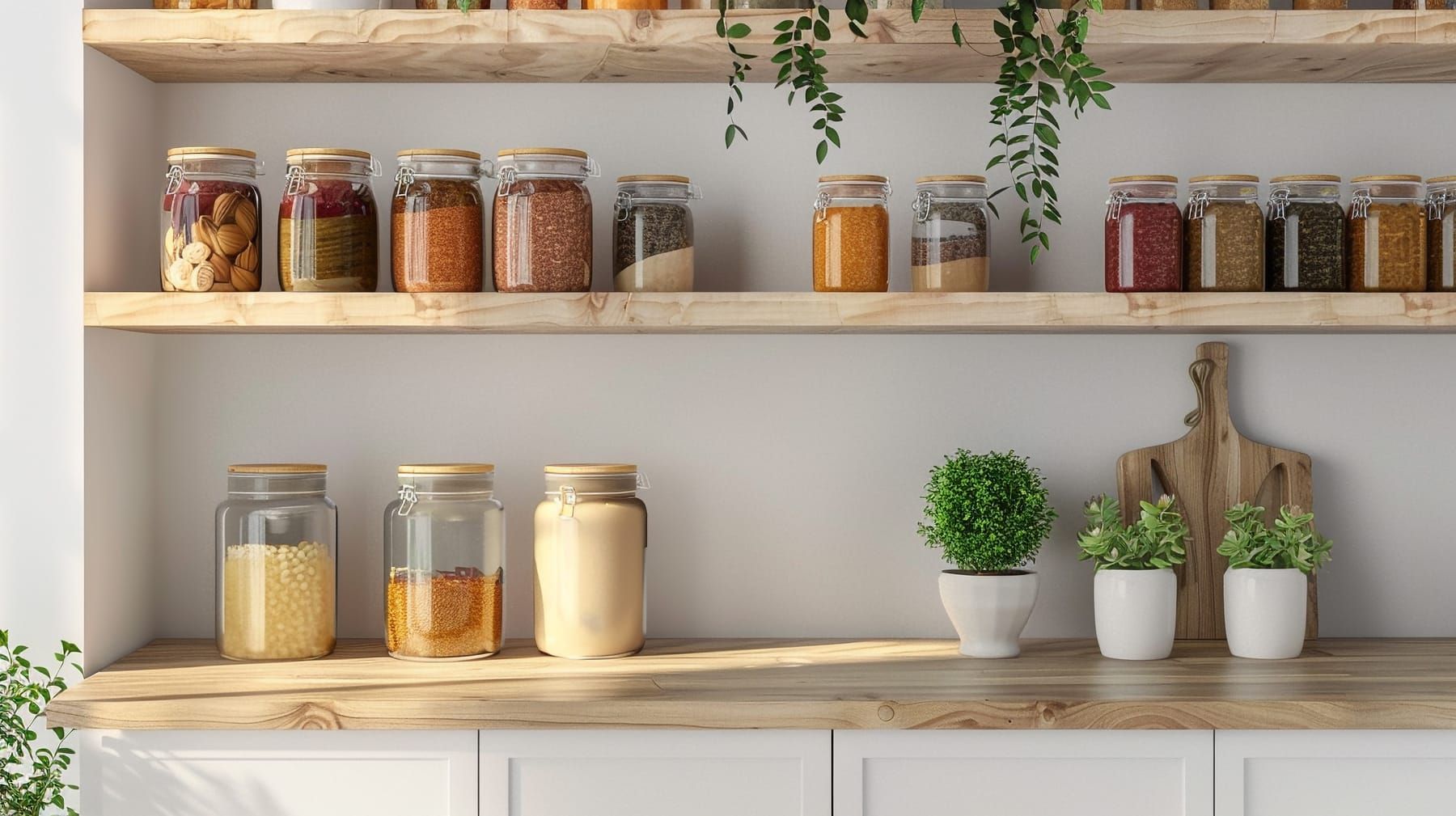 Well-planned pantry and utility room storage