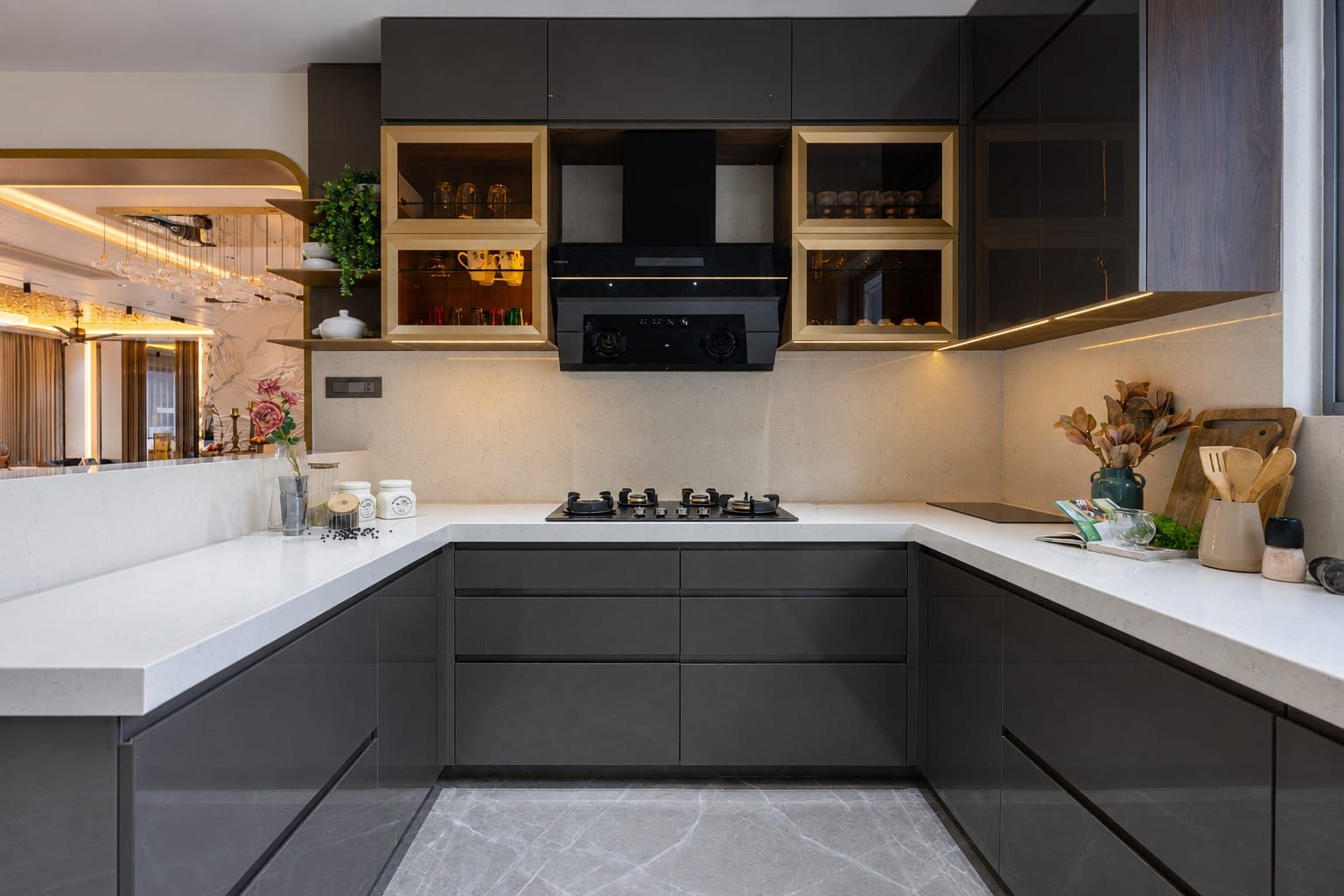 Elements included in a SpazioLiv 4 BHK interior