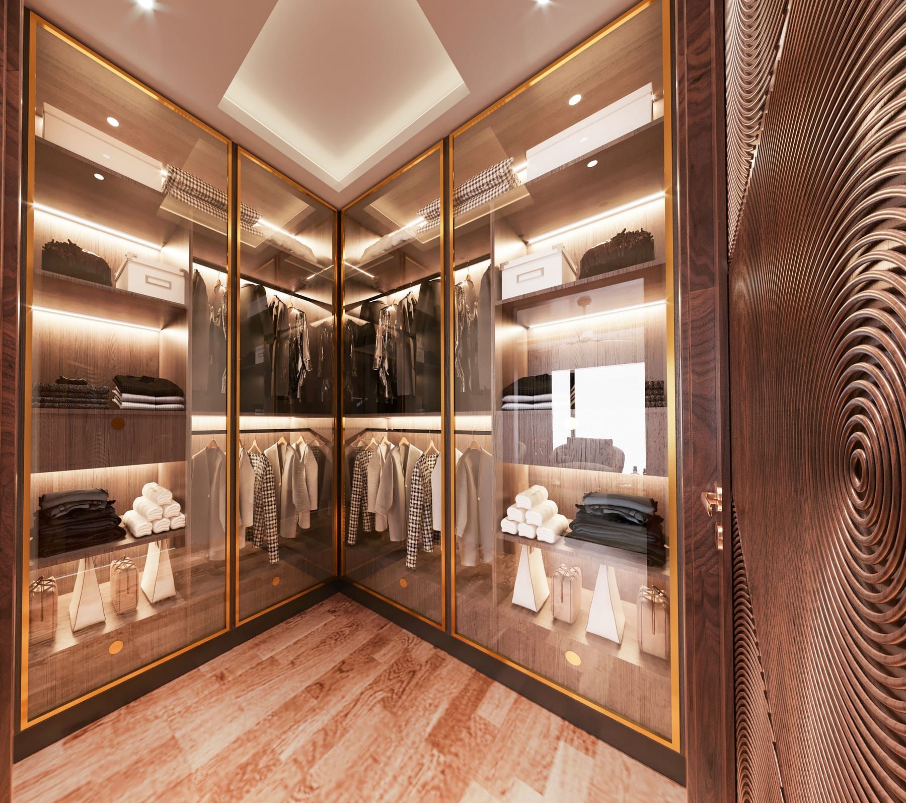 U-Shaped Walk In Dressing Room Design