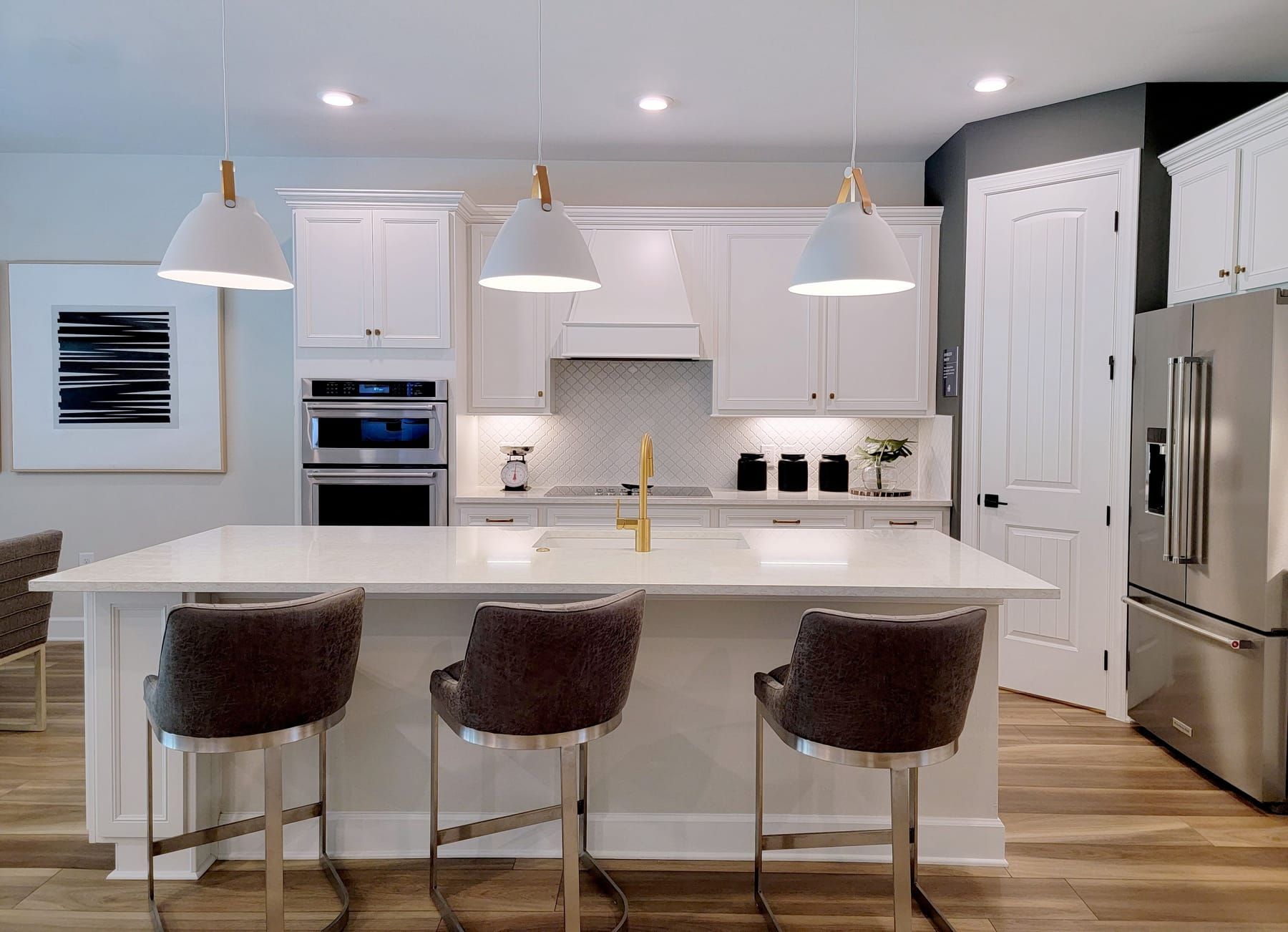Straight Sleek Kitchen With Islands